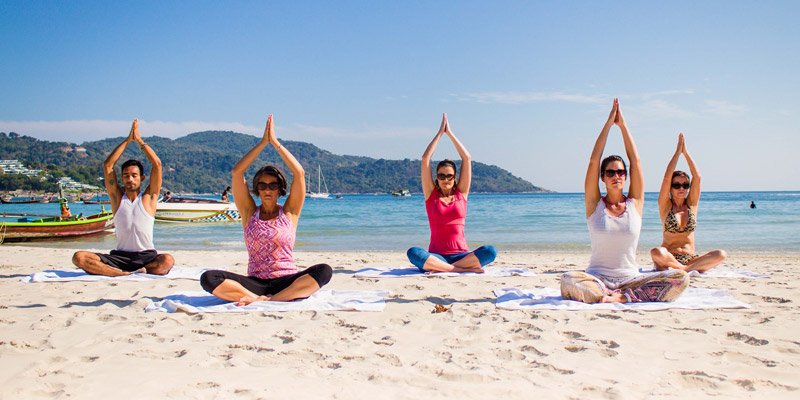 beach yoga